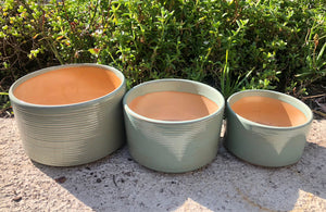 Macetero ceramica verde agua