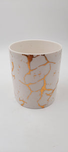 Macetero cerámica con dorado